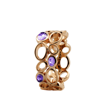 Christina Collect gold plated collector ring - Big Amethyst Bubbles